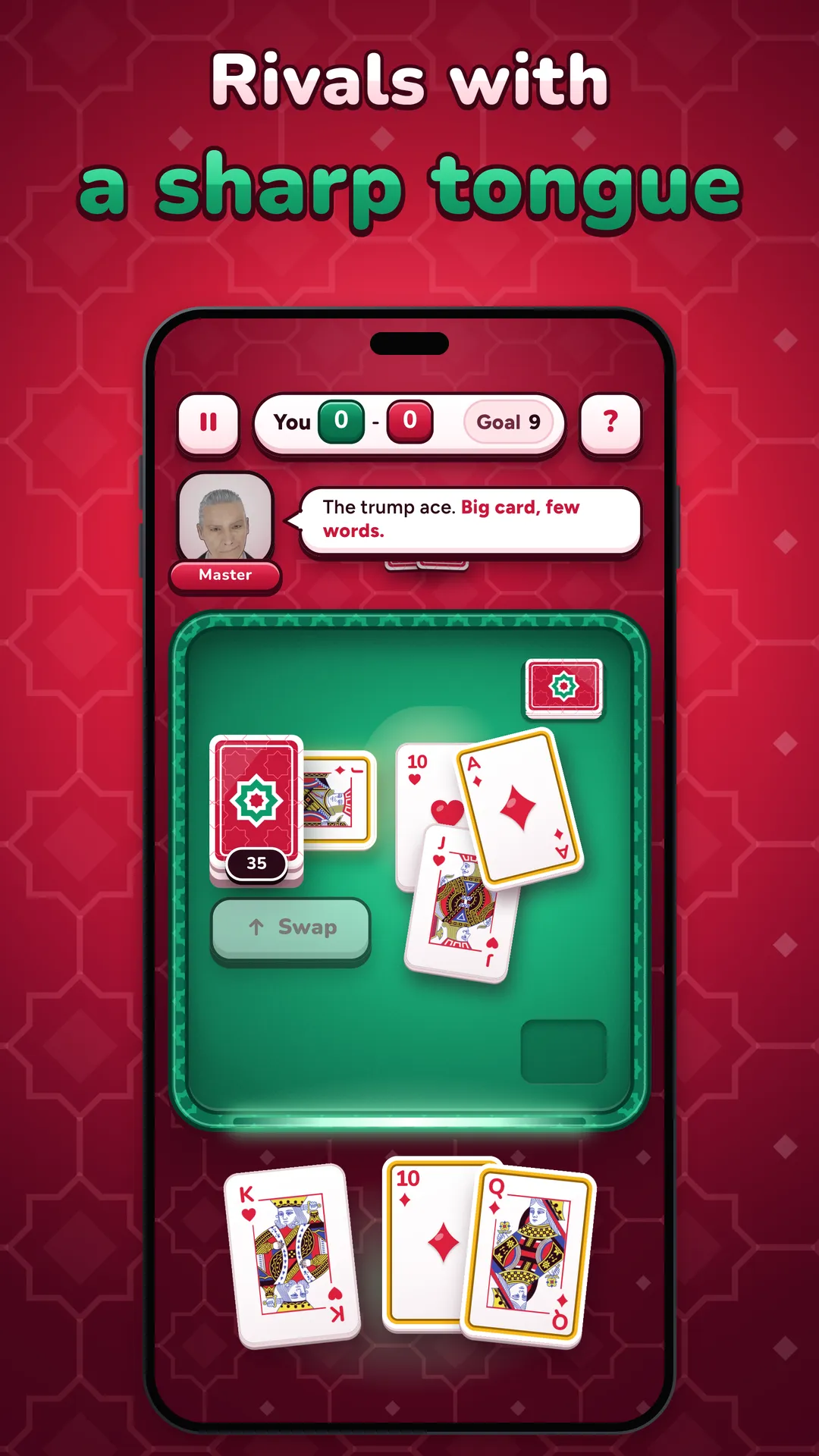 High Three: a bot reacting with a speech bubble during play